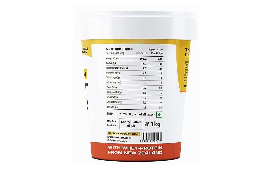 Pintola High Protein Peanut Butter Creamy Organic Jaggery   Jar  1 kilogram